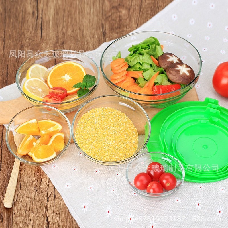 5-Piece Glass Food Storage Bowls with Lids (Stackable Set) - Image 4