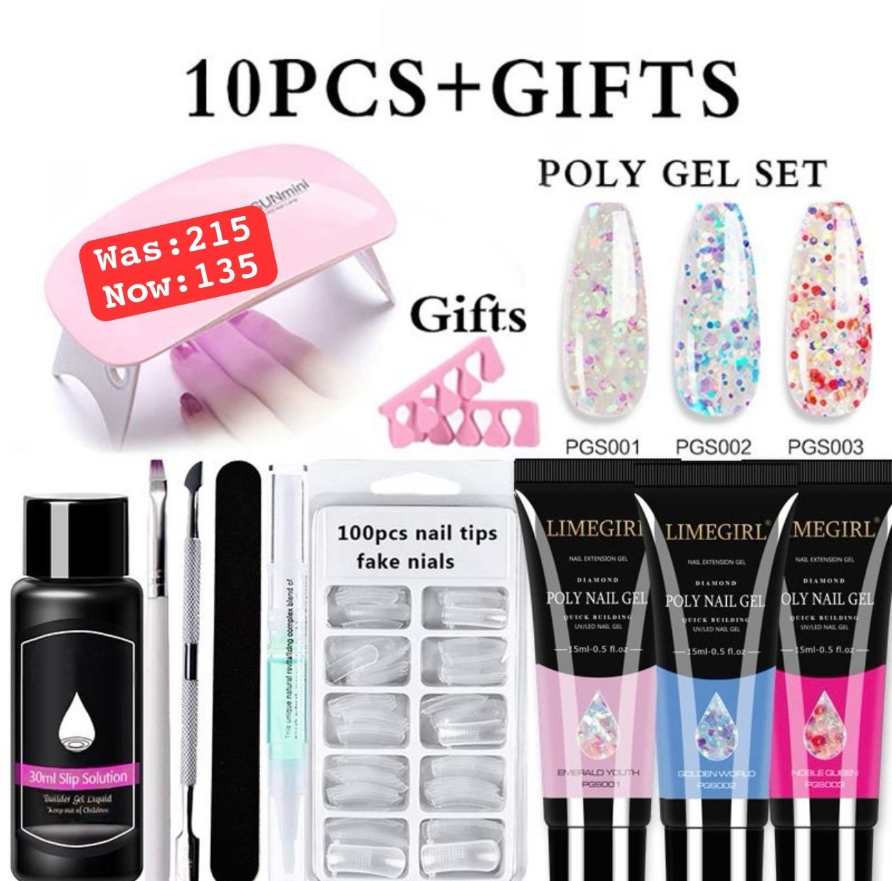 11Pcs Poly Nail Gel Set
