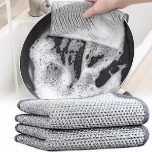 10Pcs Premium Double-Layer Stainless Steel Scrub Cloth