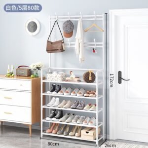 4-Tier Shoe Rack With Coat Bag Hanger โ Space-Saving Organizer