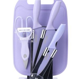 5pcs Knife Set With Chopping Board + Holder