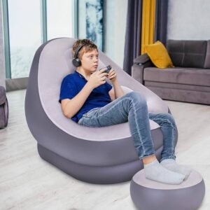 Inflatable Sofa With Ottoman and Electric Pump