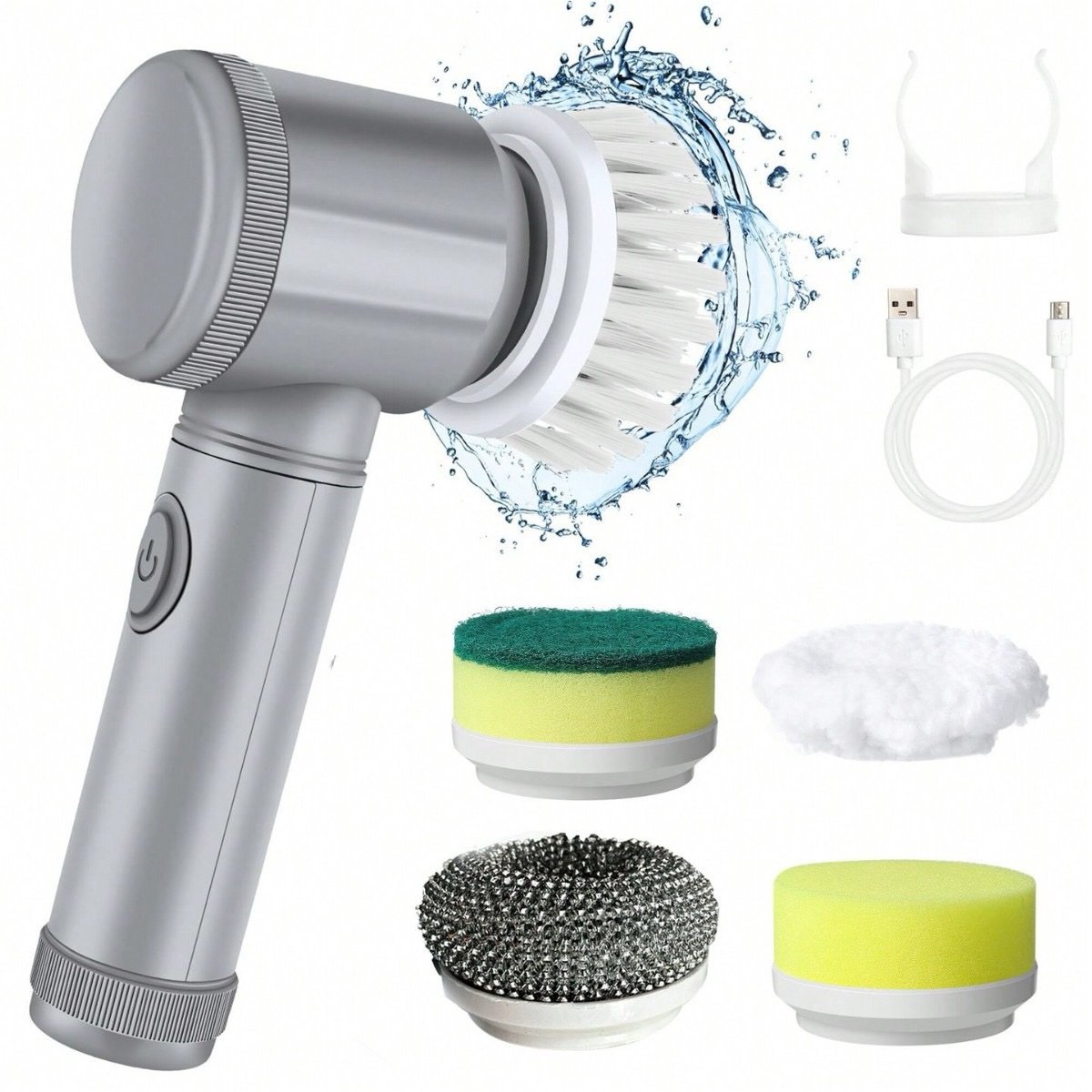 6-in-1 Rechargeable Electric Cleaning Brush Set – Multi-Purpose Power Scrubber - Image 9