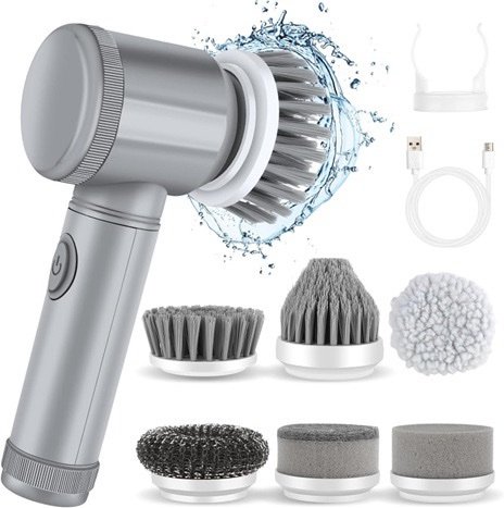 6-in-1 Rechargeable Electric Cleaning Brush Set – Multi-Purpose Power Scrubber - Image 10