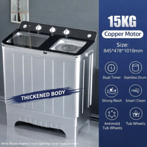 15kg Semi Automatic Washing Machine - Wash & Spin