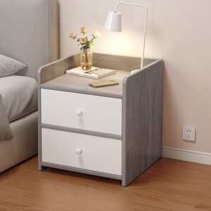 Wooden Bedside Drawer (2-Tier Storage)