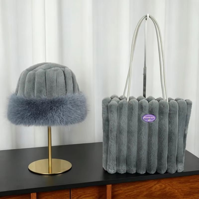 Cosette Plush Tote and Hat Set - Image 10