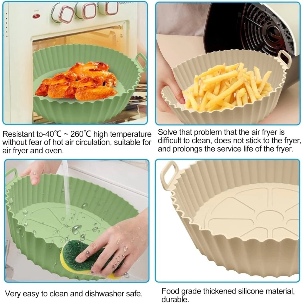 3 in 1 Silicone Air Fryer Liners – Reusable Heat-Resistant - Image 2